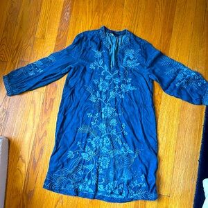 Johnny Was blue denim dress.  Small.